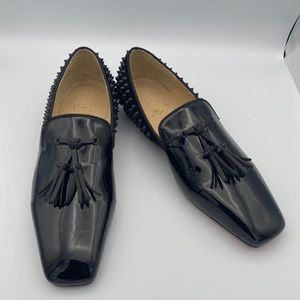 Men’s Black spiked loafers